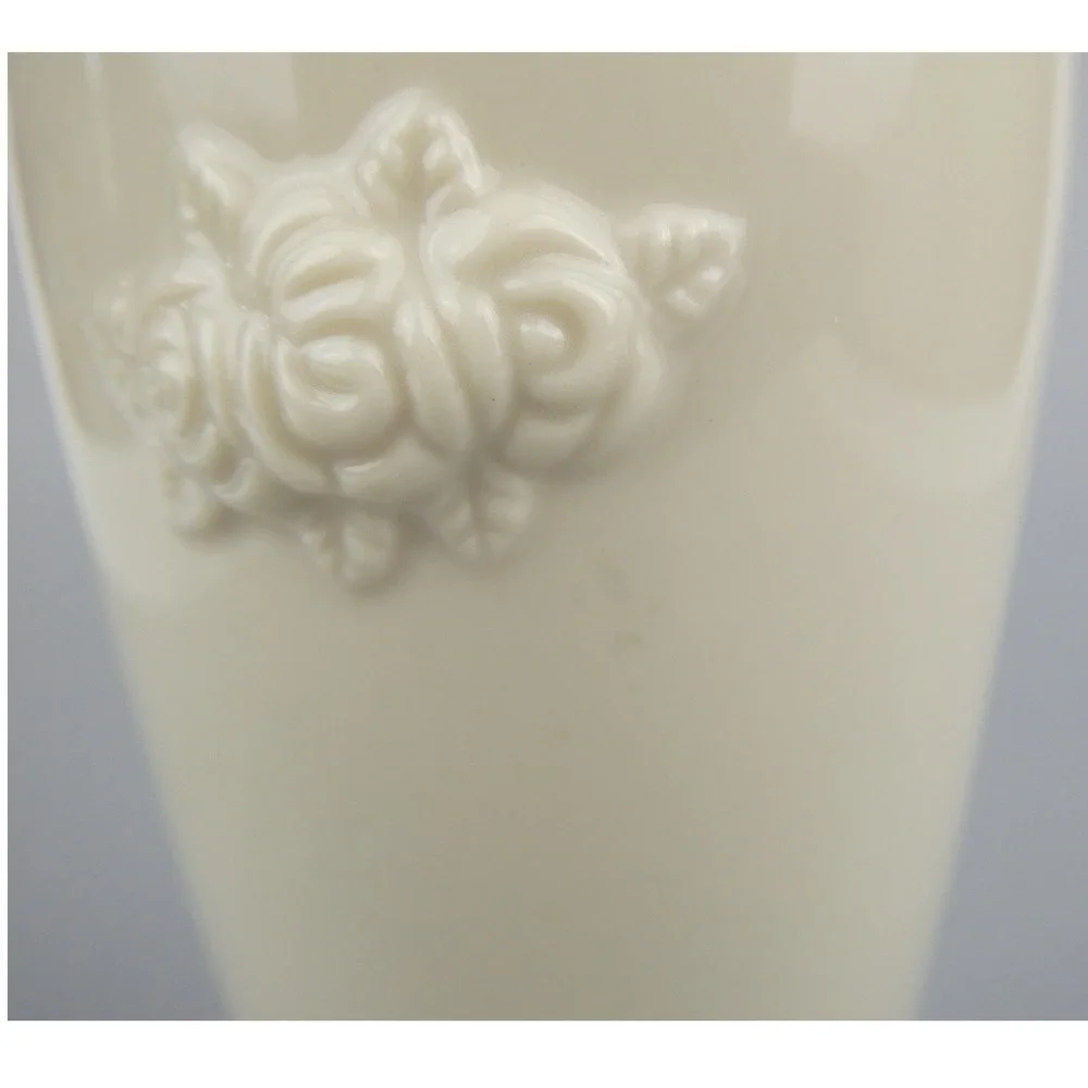 Lenox‎ Ivory 24K Gold Trim Rose Floral Large Vase 7.5